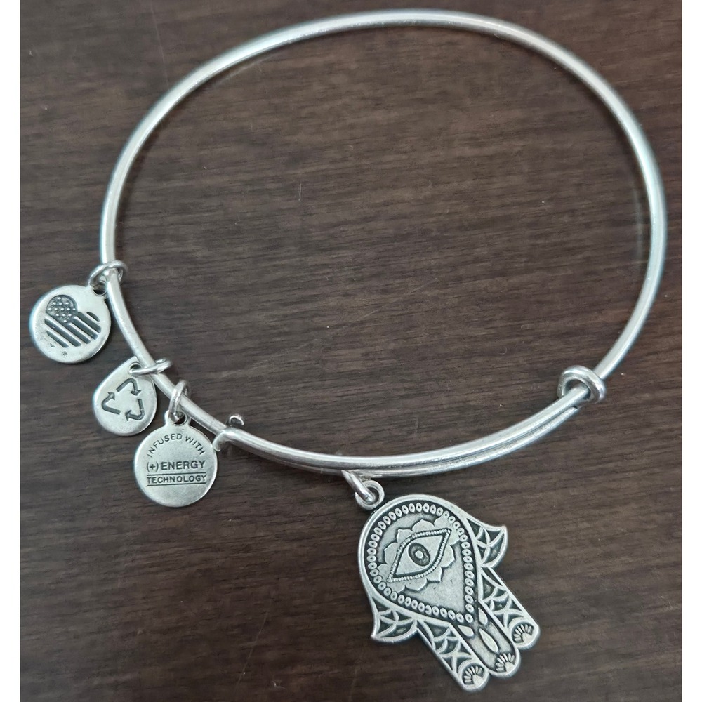 Alex and Ani Hand of Fatima Charm Bangle Rafaelian Silver Tone Bracelet 2015
